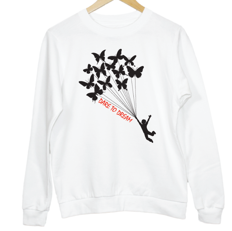 Dare to Dream Butterfly Graphic Sweatshirt