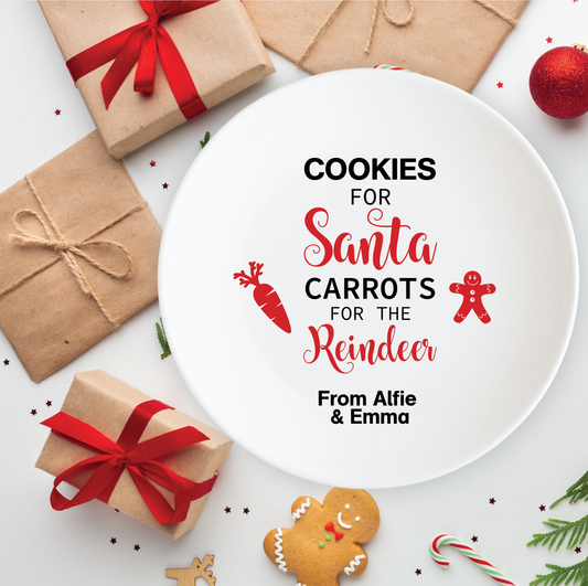 Copy of Personalised Cookies for Santa and Carrots for the Reindeer Plate