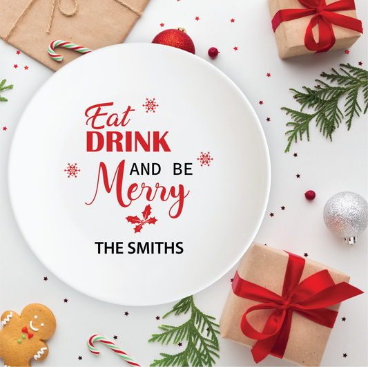 Personalised Eat Drink and Be Merry Plate