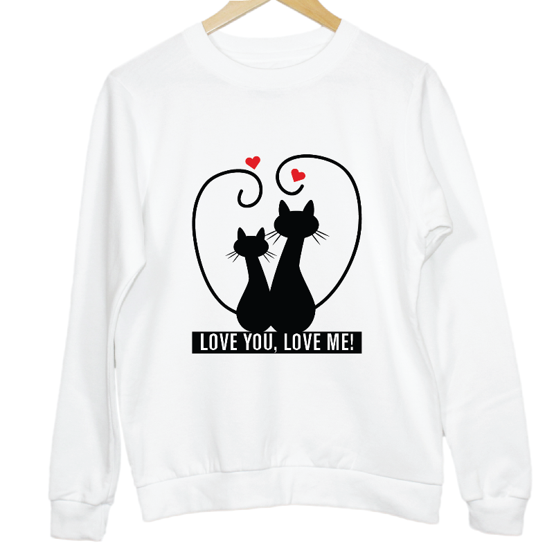 Love You, Love Me Cute Cats Couple Matching Sweatshirt