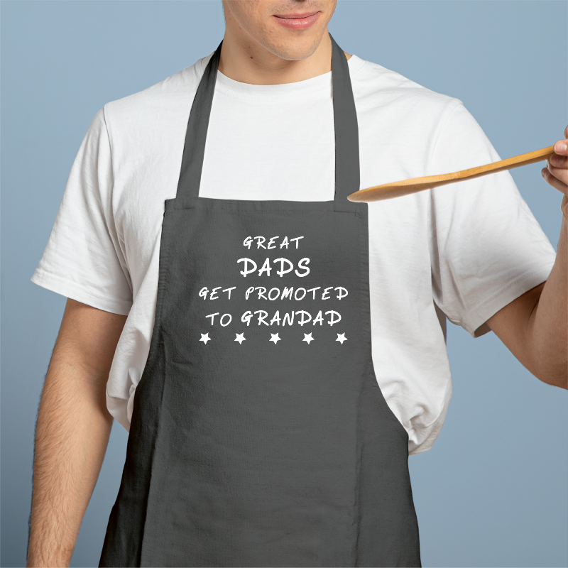 Great Dads Get Promoted to Grandad 5 Stars Men's Apron