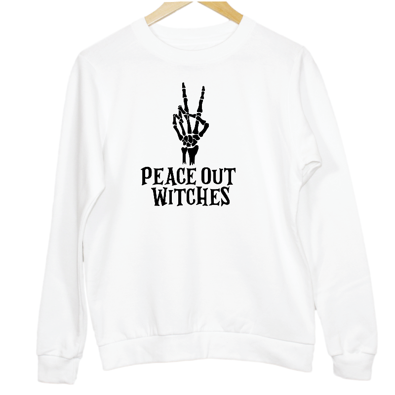 Peace Out Witches Skeleton Adult's Sweatshirt