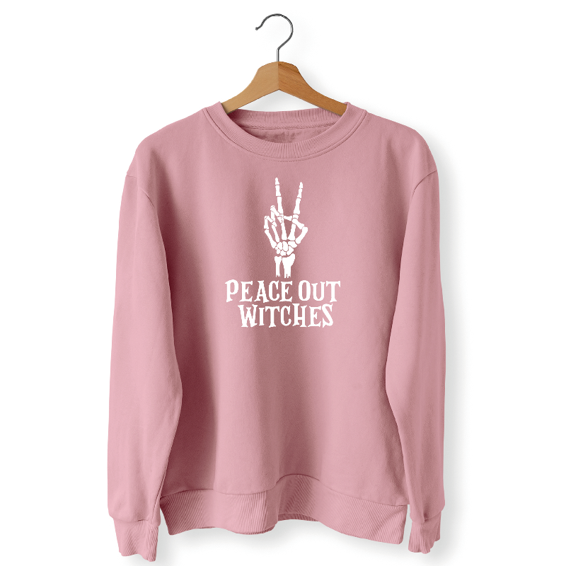 Peace Out Witches Skeleton Adult's Sweatshirt