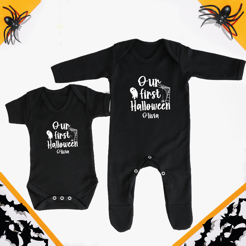 Personalised Our First Halloween Cute Ghost Family T-shirts