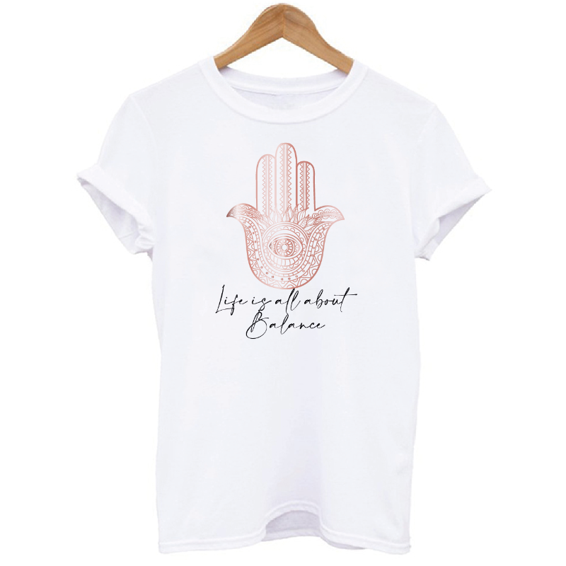 Life Is All About Balance Hand of Fatima Graphic Women's T-shirt