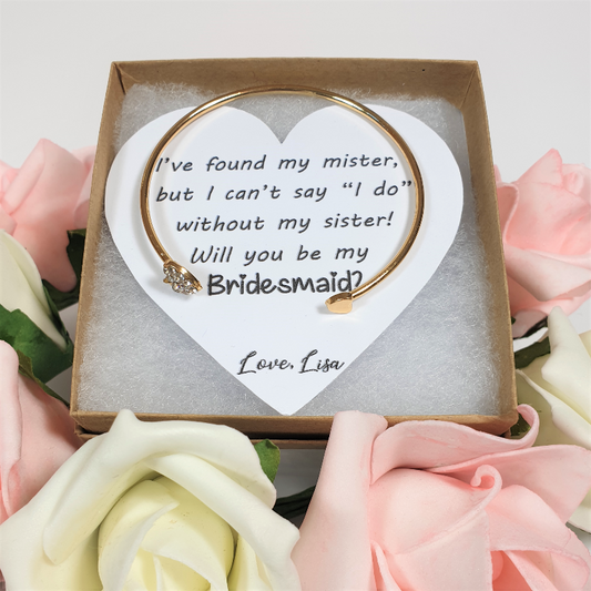 Personalised Bridesmaid Proposal - Heart Bangle