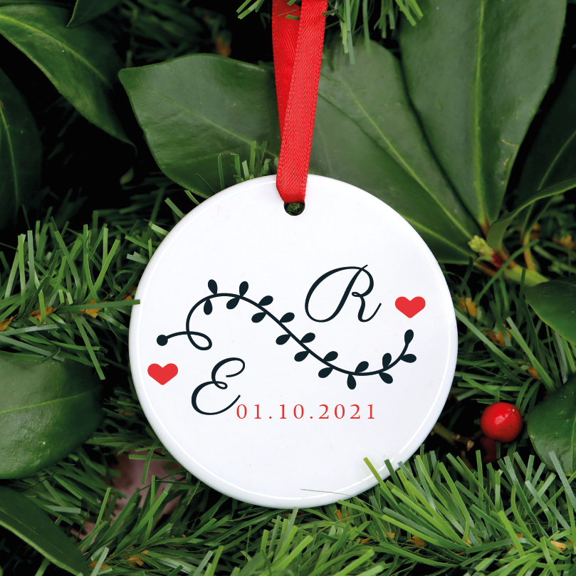 Couple's Initials Christmas Bauble