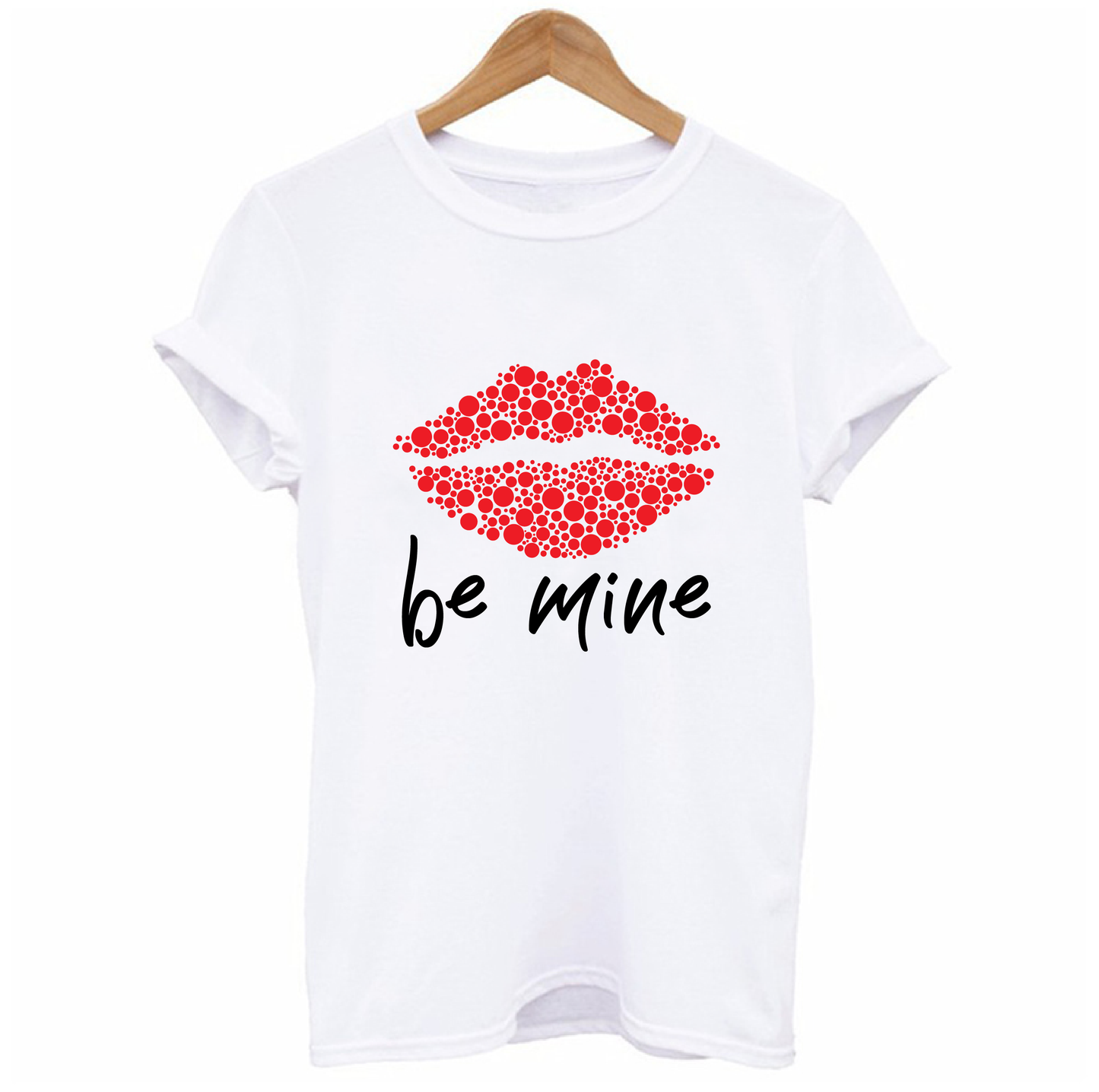 Be Mine Red Bubble Lips T-shirt for women