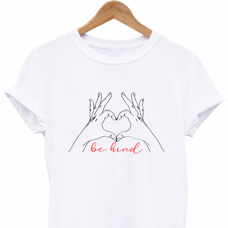 be kind Heart Shaped Hand Tee