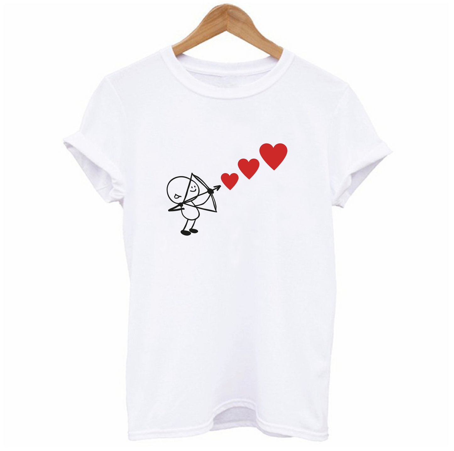 Cupid Shoots Red Hearts T-shirt