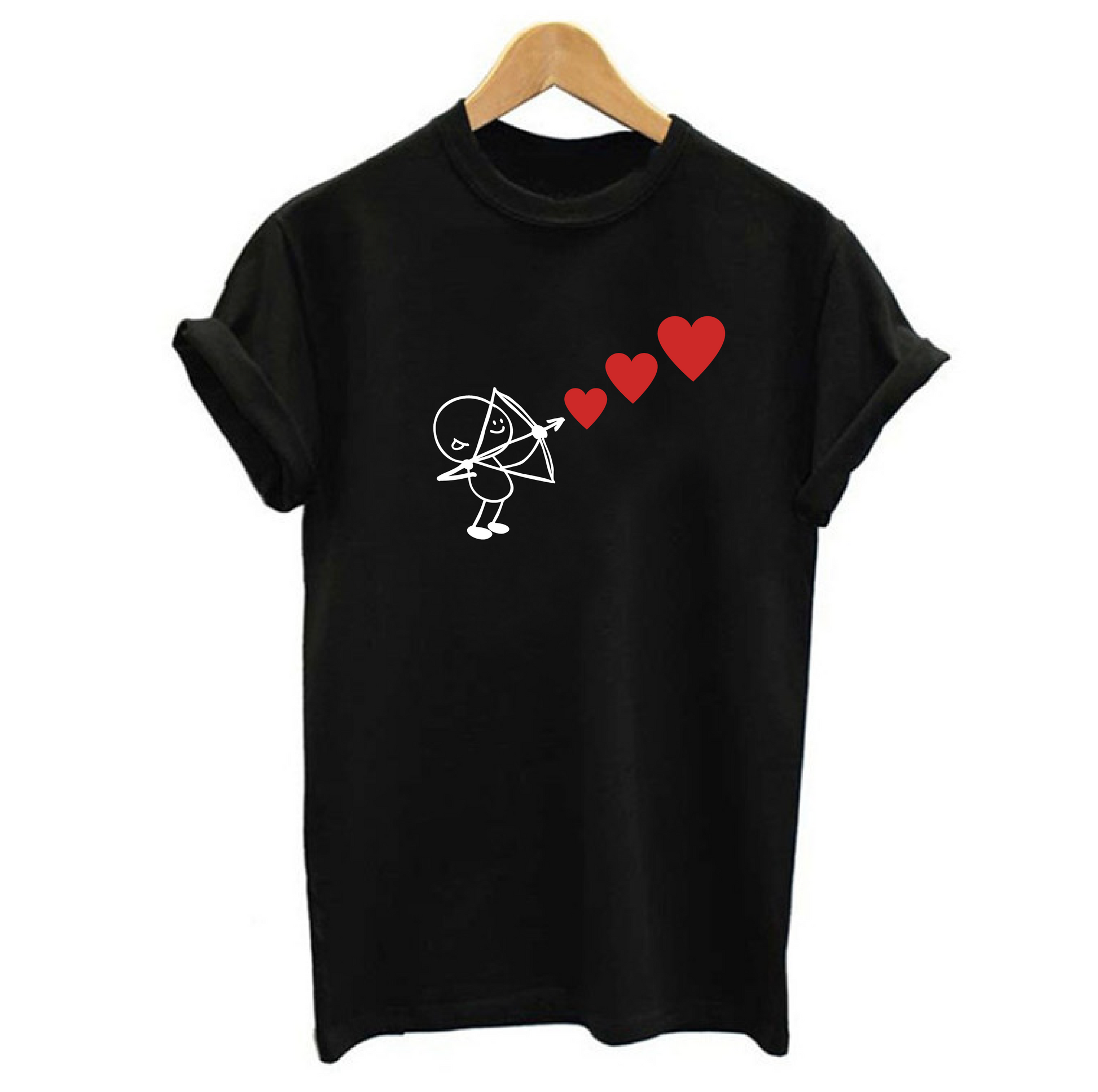 Cupid Shoots Red Hearts T-shirt Shoot Love Spread Love not germs or hate shirt