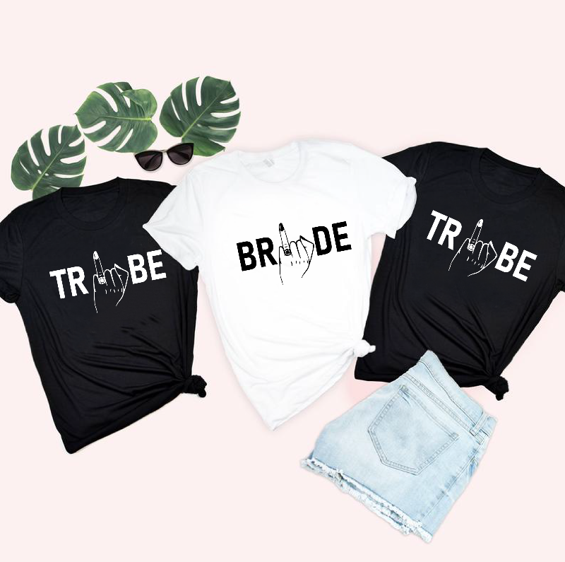 Bride and Her Tribe Ring Finger T-shirts