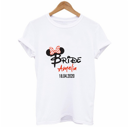 Personalised Bow Bride T-shirt