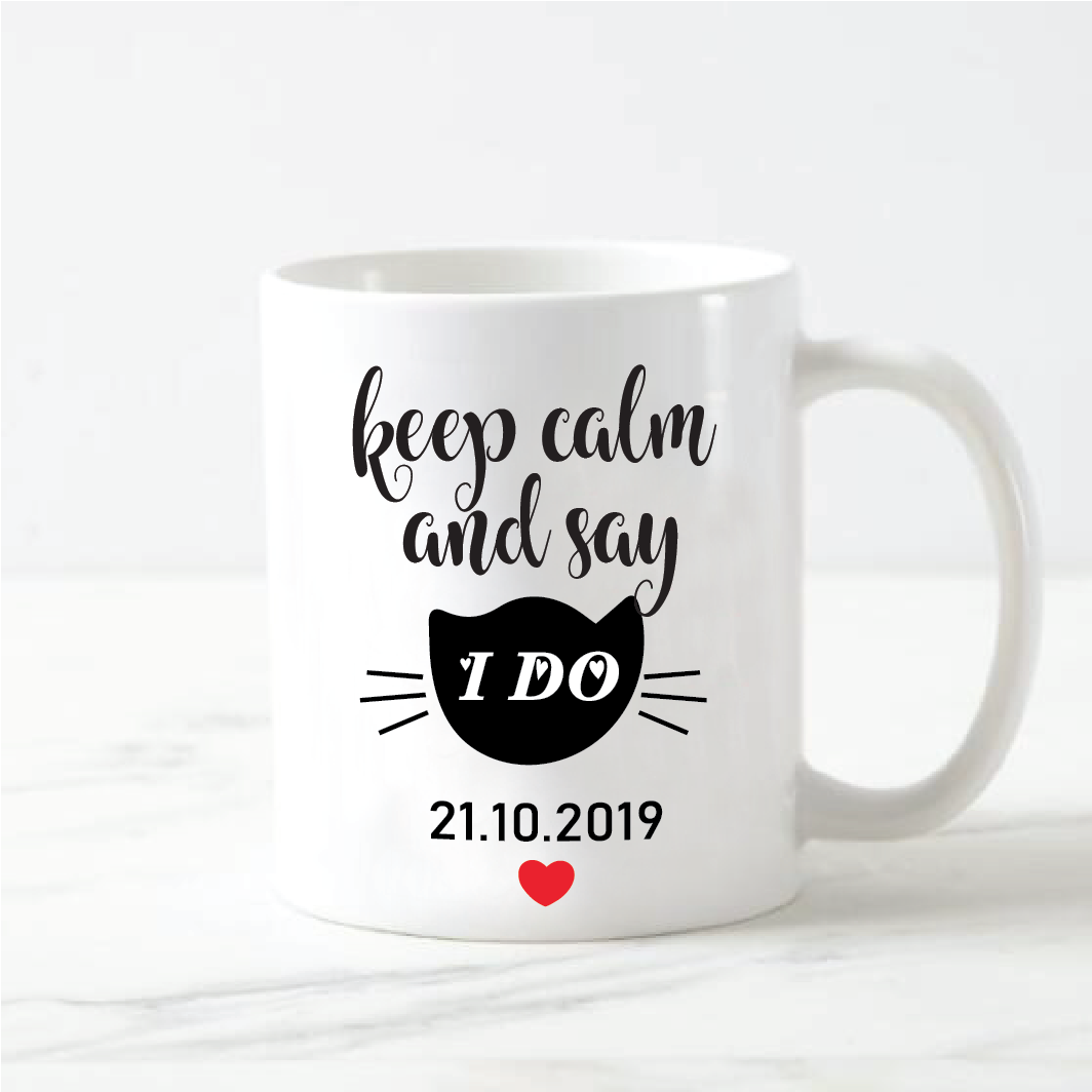 Personalised Keep Calm And Say I Do Mug
