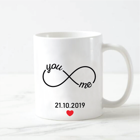 Personalised You and Me Infinity Symbol Mug