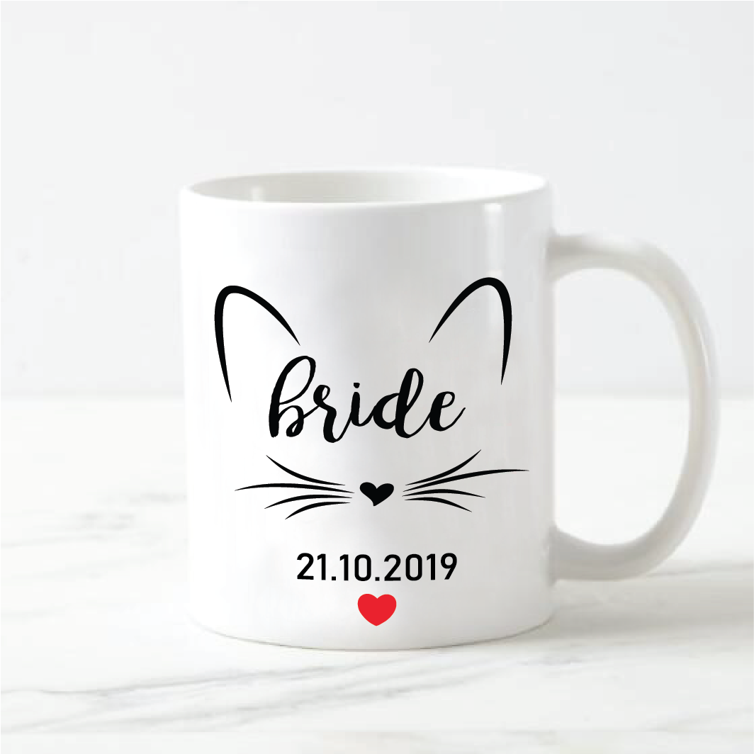 Personalised Cat Bride Mug