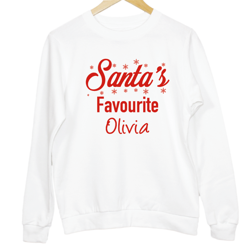 Personalised Santa's Favourite Sweatshirt For Kids