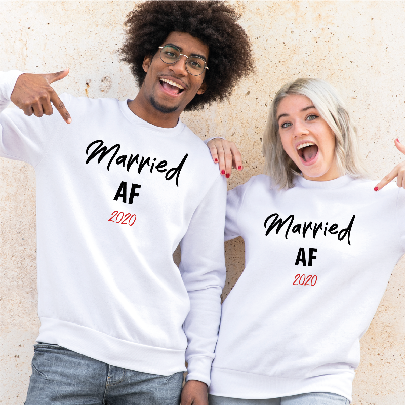 Custom Year Married AF Couple Sweatshirts