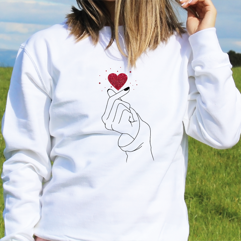 Finger Snap Heart Graphic Sweatshirt