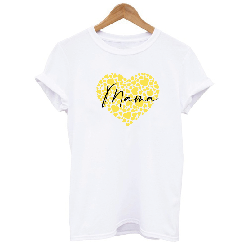 Personalised Matching Mama and Kid Hearts Graphic T-shirt Set