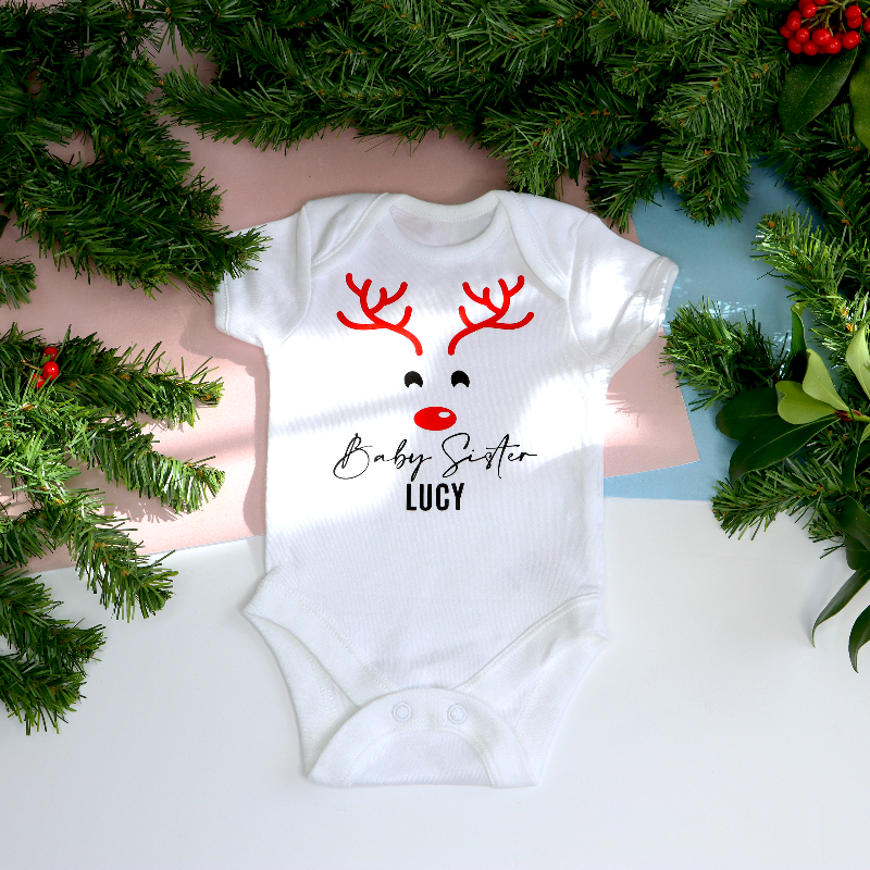 Personalised Matching Family Christmas Reindeer T-shirts