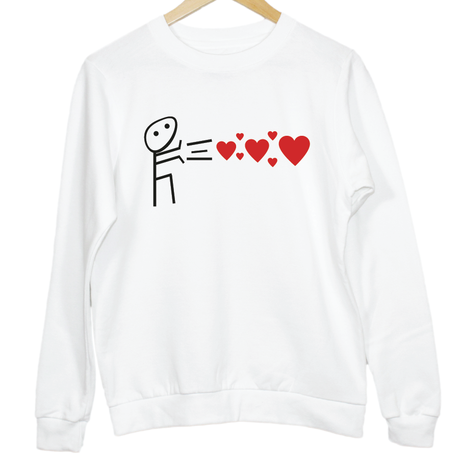 Spreading Love Doodle Graphic Sweatshirt