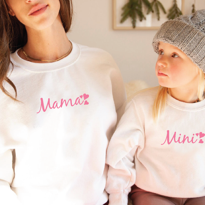 Mama and Mini Hearts Matching Sweatshirts