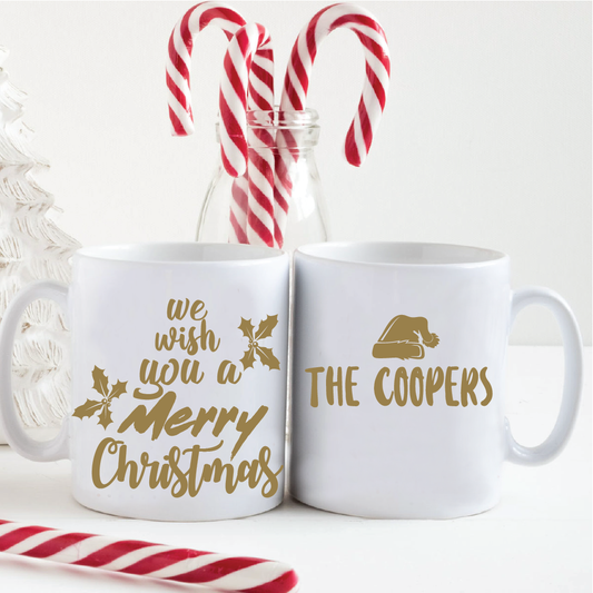 Personalised We Wish You A Merry Christmas Mug