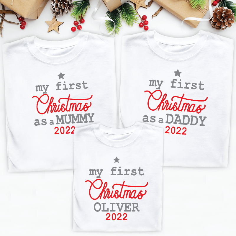 Personalised Christmas With Matching Family T-shirts