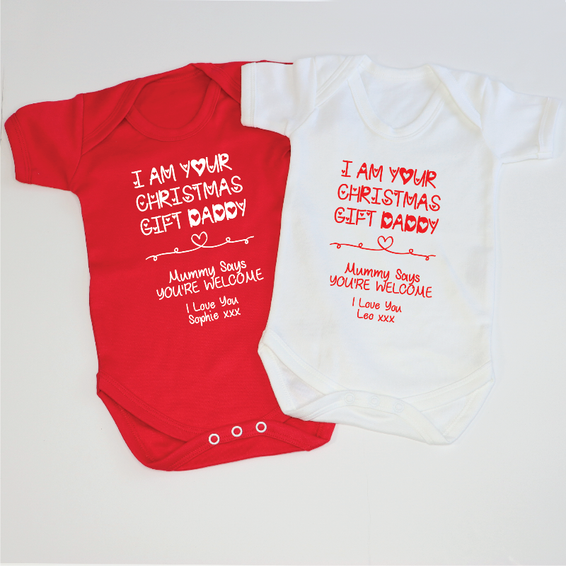 I Am Your Christmas Gift Daddy - Baby Christmas Outfit