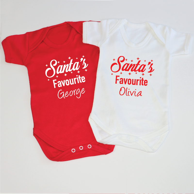 Personalised Santa's Favourite Baby Bodysuit