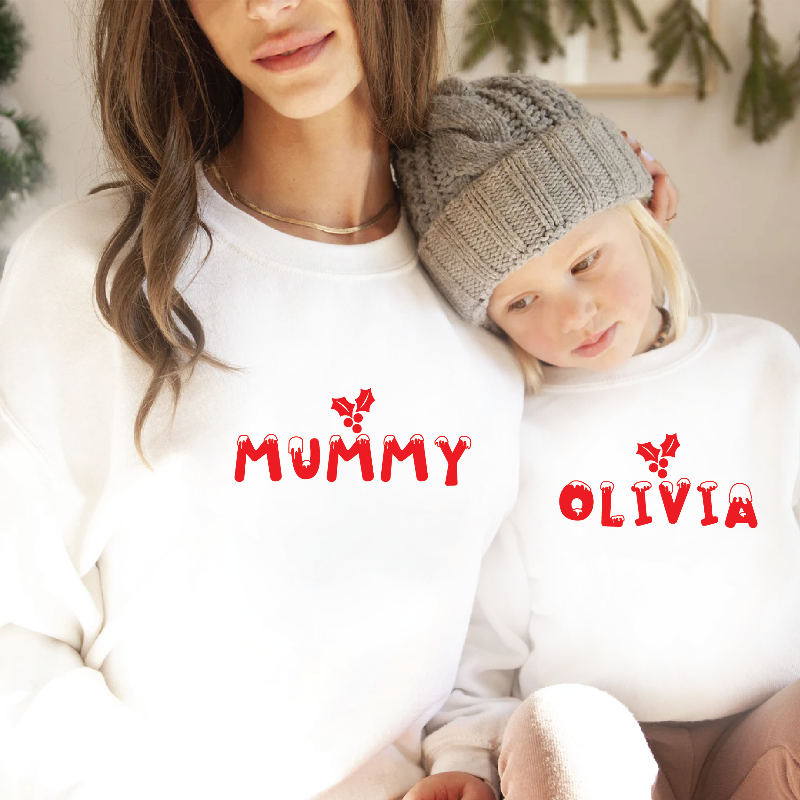 Personalised Family Christmas Mistletoe Jumpers