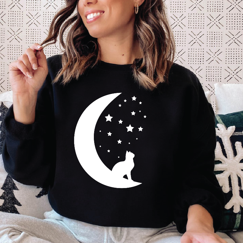 Cat Moon Stars Sweatshirt