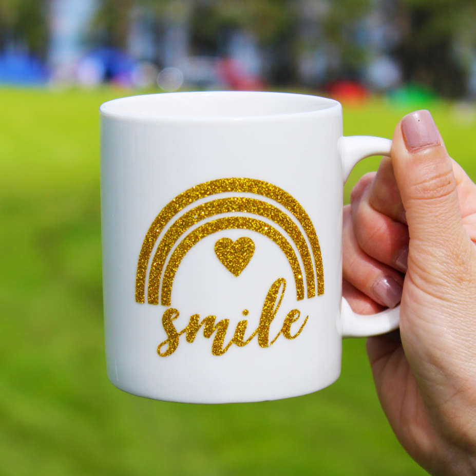 Rainbow Heart Smile Ceramic Mug