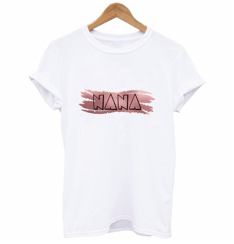 Nana Rose Gold Brush Stroke Graphic T-shirt