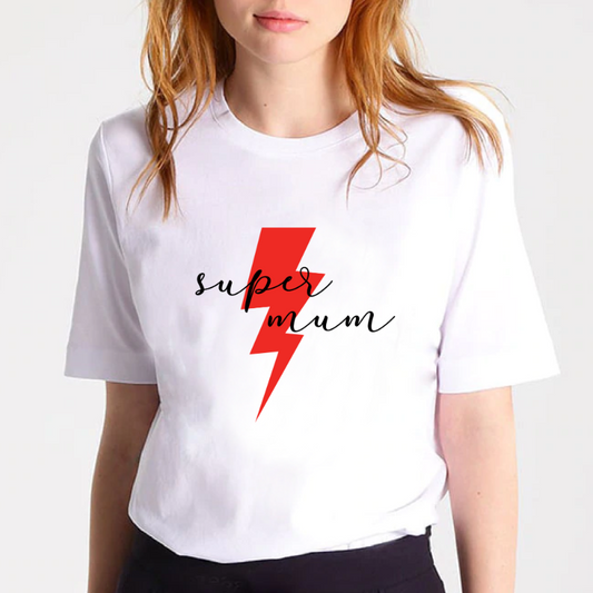 Super Mum Lightning Graphic T-shirt