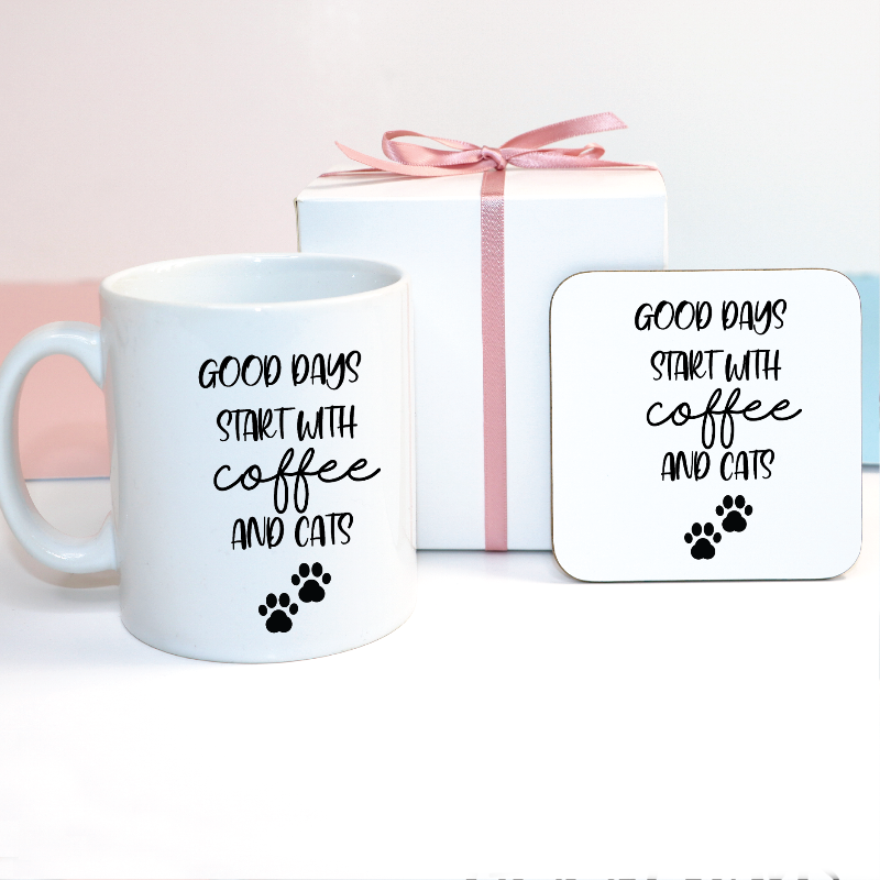 Good Days Start with Coffee and Cats Ceramic Mug
