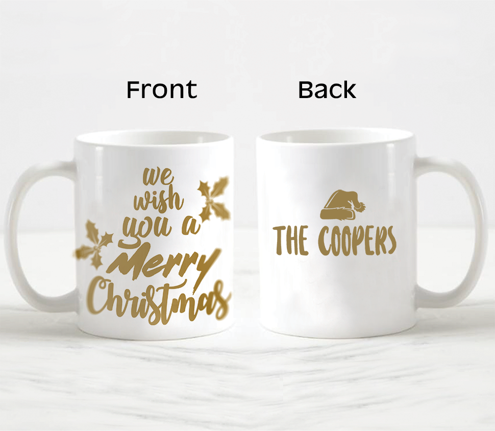 Personalised We Wish You A Merry Christmas Mug